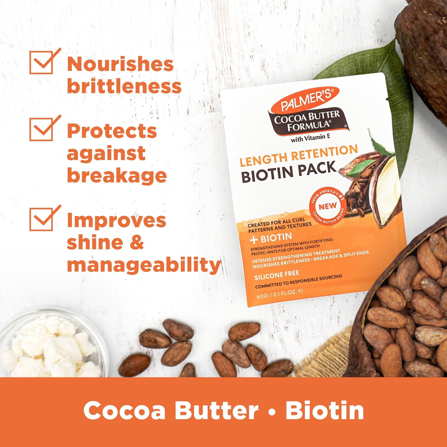 Cocoa Butter Length Retention Biotin Pack 60g