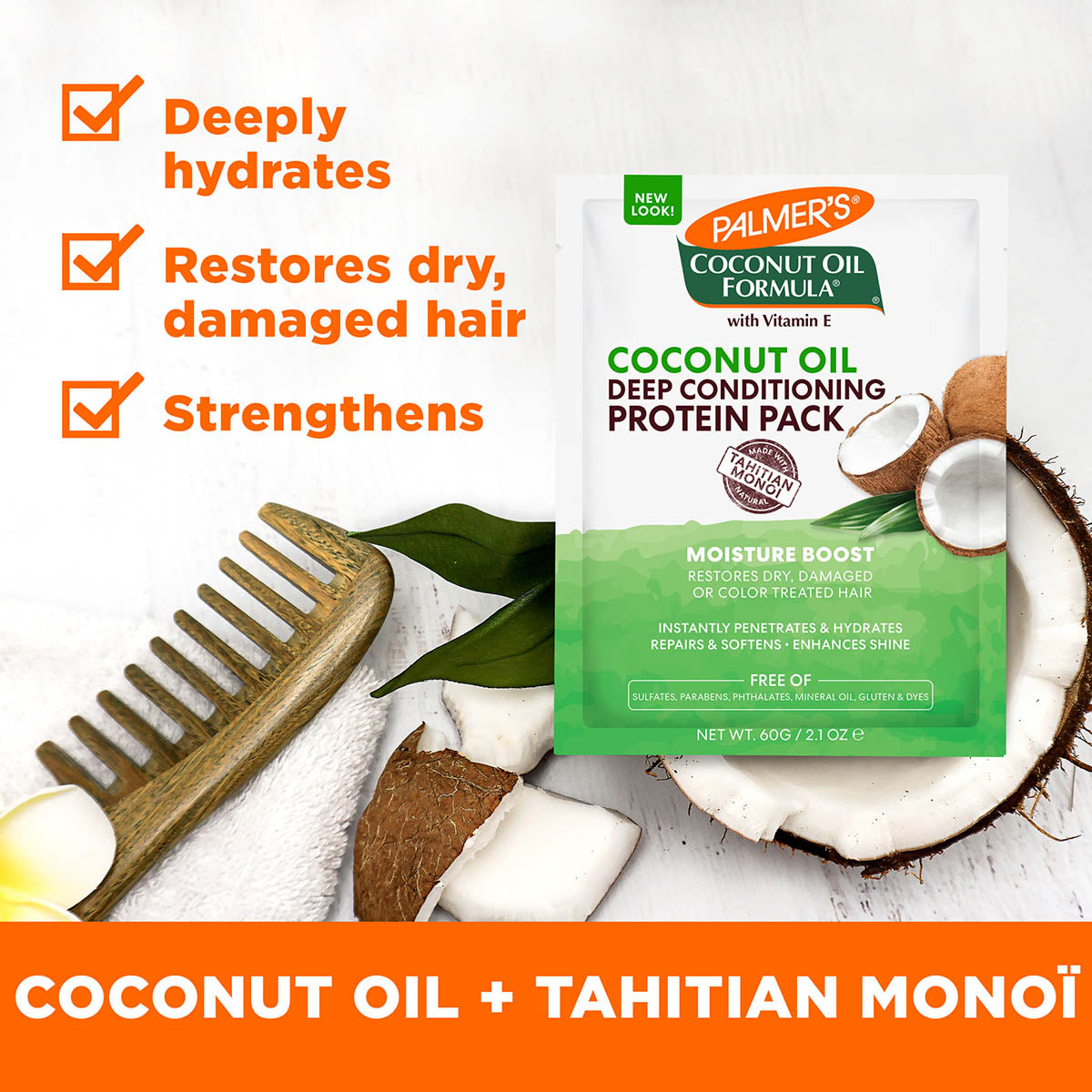Coconut Oil Moisture Boost Protein Pack 60g